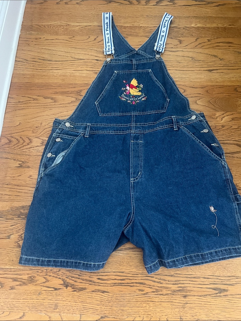 VTG Disney Winnie the Pooh size 22W denim overall shorts